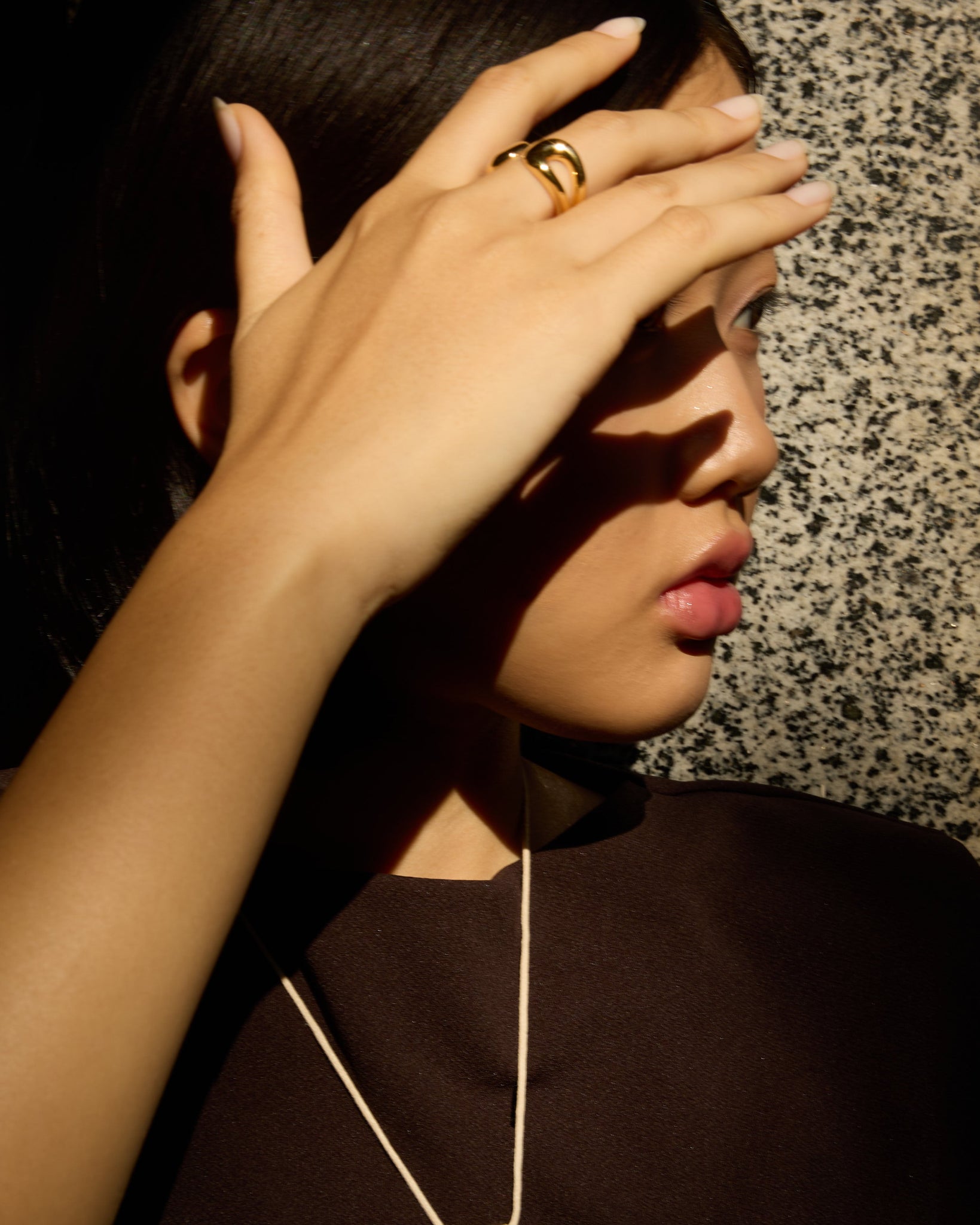 Golden ring / BIG DOUBLE LINE ring