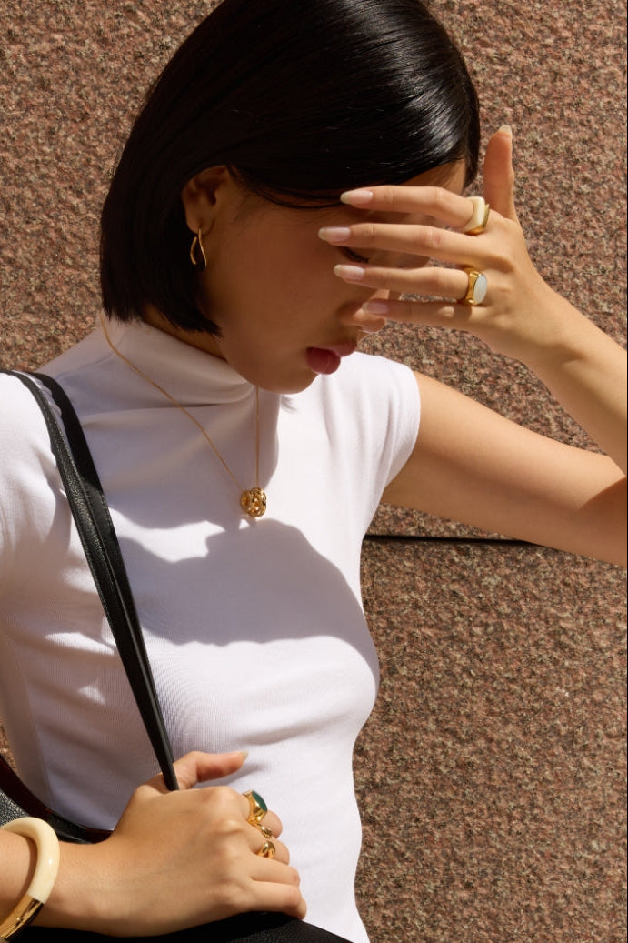 Golden pendant / TRIPLE DONUT