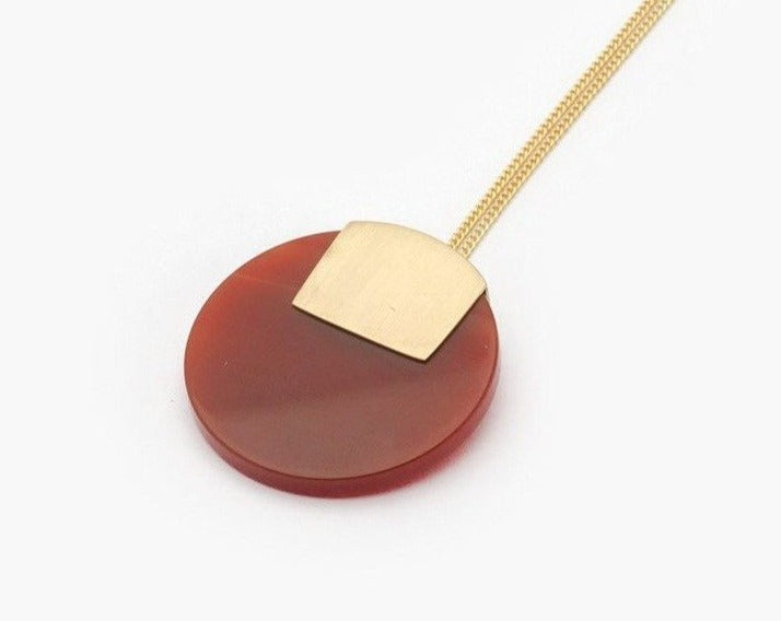 Gold-Vermeil cornelian necklace / MONU CAP