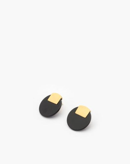 Gold-Vermeil black onyx earring / MONU CAP