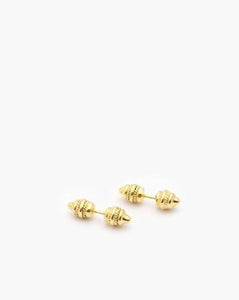 Golden stud earring / DOUBLE