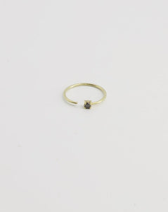 Gold & Gold-Vermeil black diamond ring / ONE SIDE